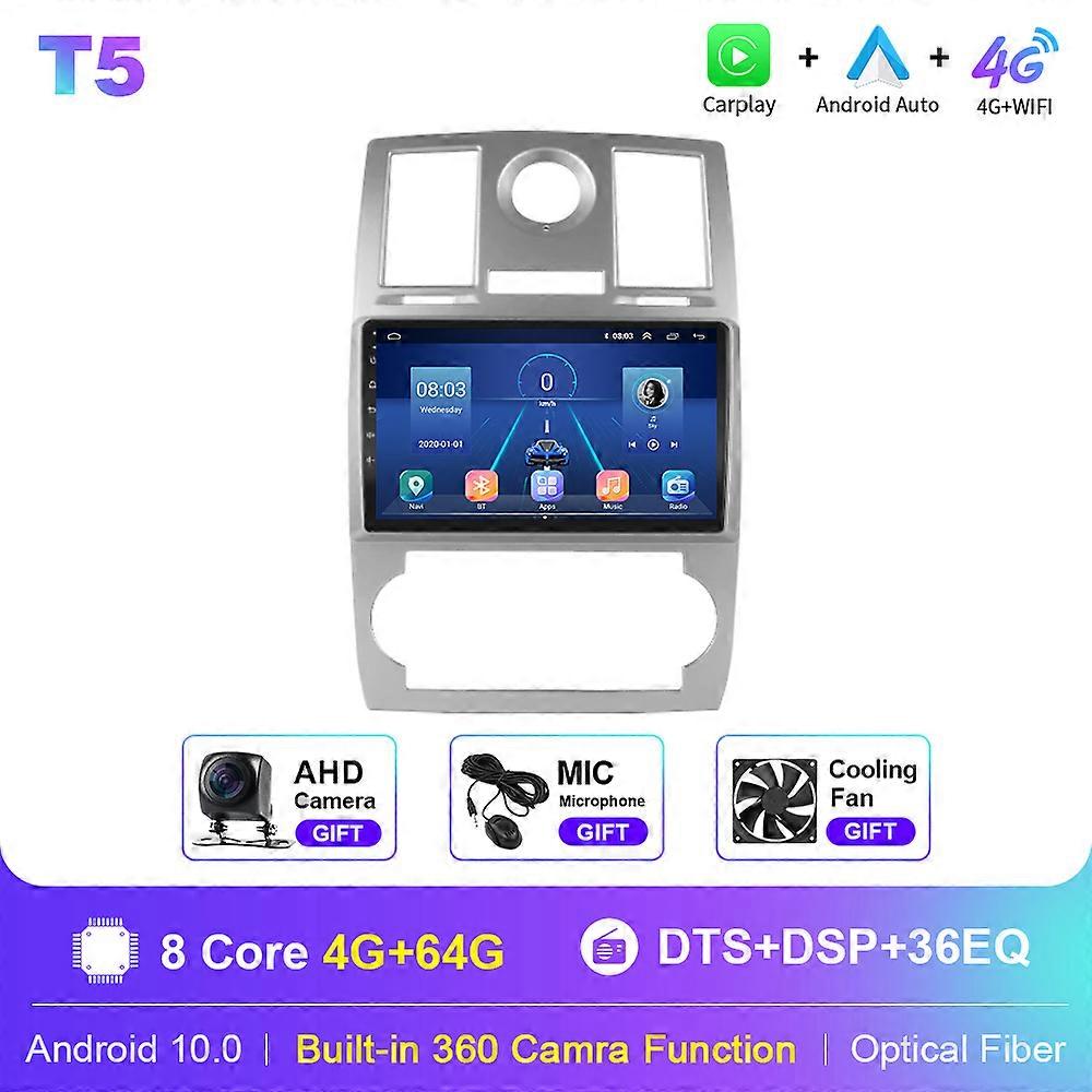 T5 Autoradio für Chrysler 300C 2004-2007 Android 10 GPS Navigation 4G WIFI Carplay Android Auto DSP Player DVD 2 Din