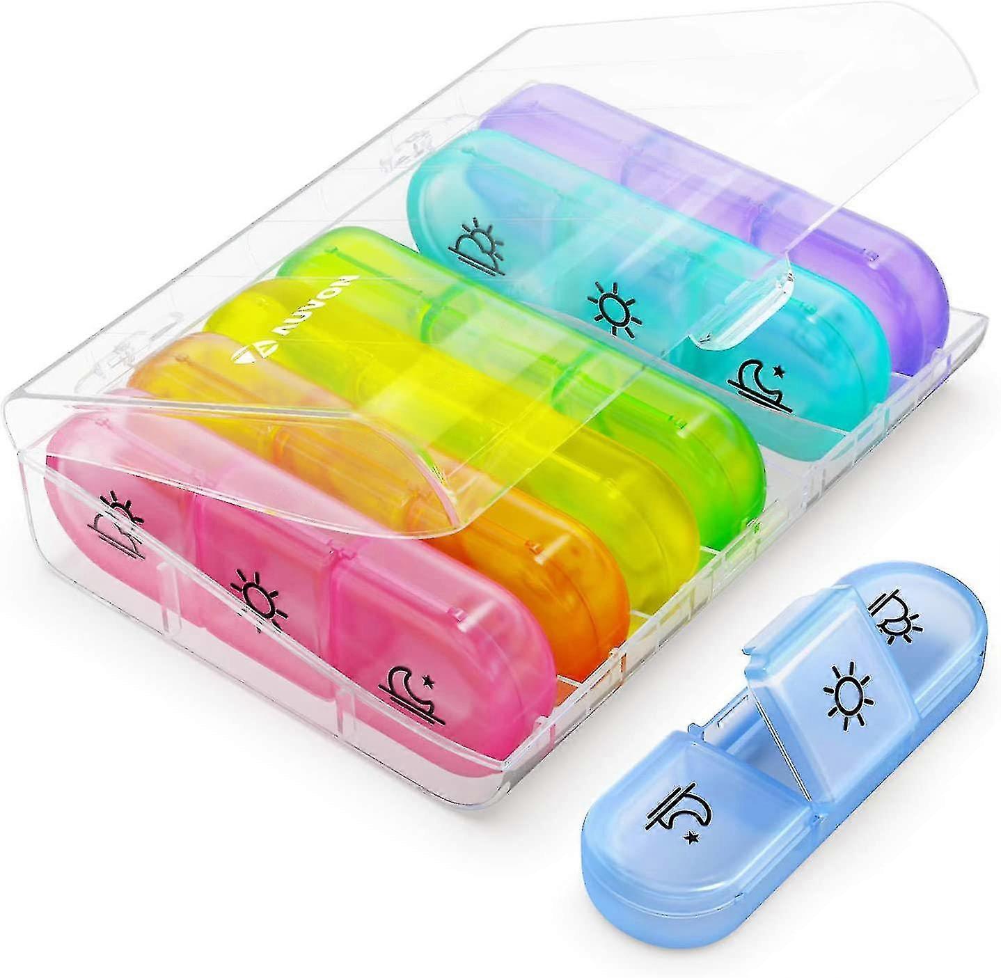 Portable Pill Box 7 Days With Large Separate Compartments