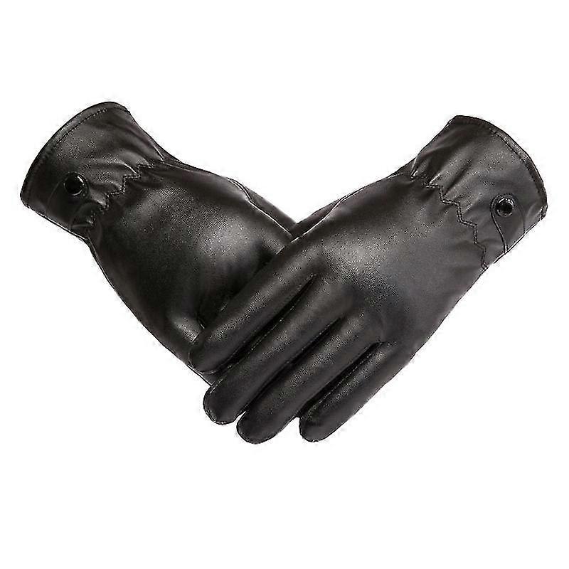 Leather Gloves Men's Winter Gloves With A Warm Lining