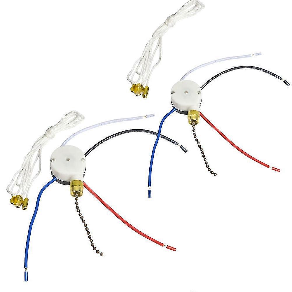 Ceiling Fan Pull Switch,ZE-208S E89885 3 Speed 4 Wire Fan Switch Pull Chain Cord Switch Fan Lights