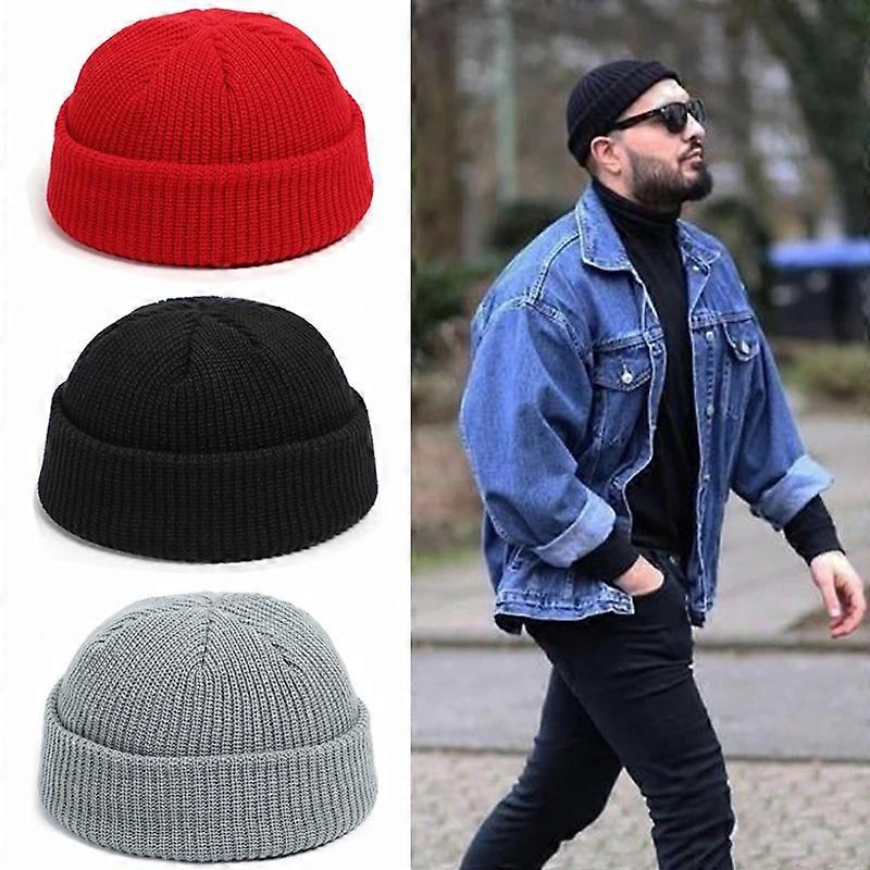 Moda Hip Hop Beanie Örme Şapka Erkekler Skullcap Kadın Kış Sıcak Brimless Baggy Kavun Cap Manşet Docker Balıkçı Fasulye Şapka Şapkalar