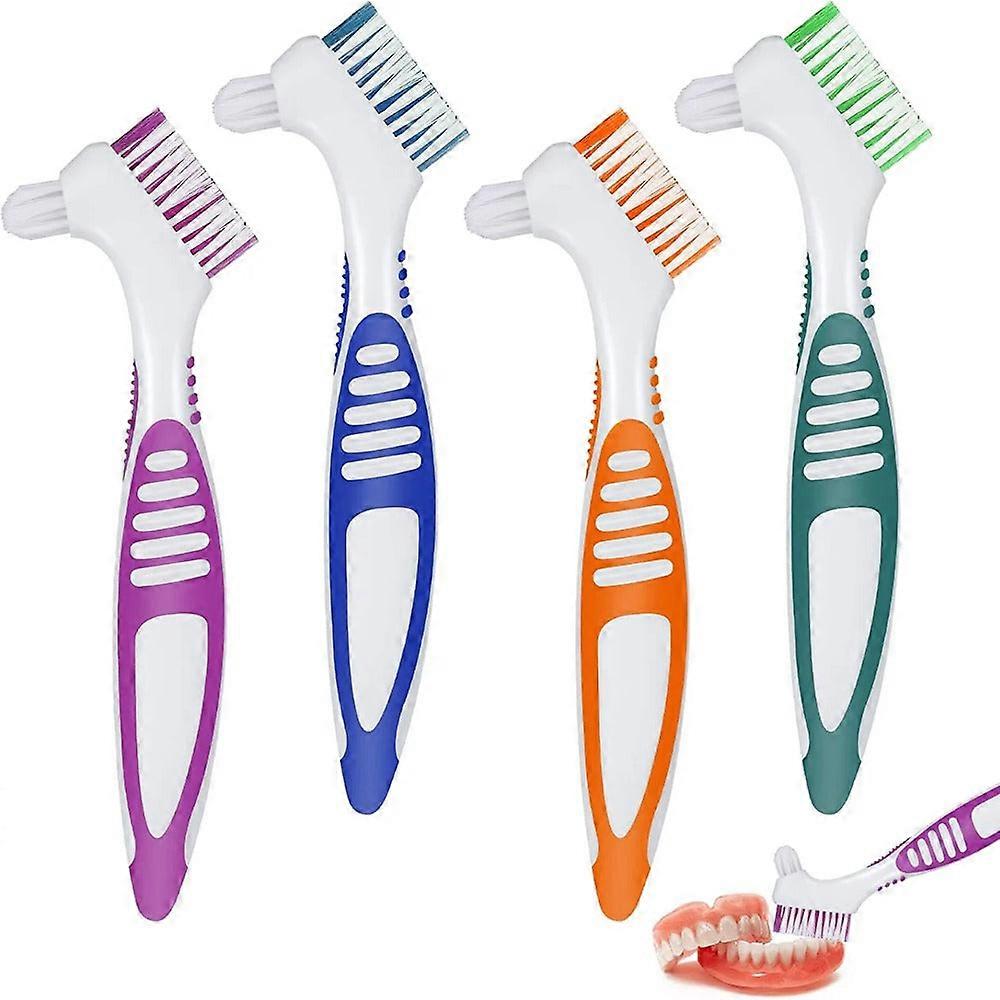 Double-sided Denture Brush - Professional Cleaning Tool For Dentures & Bridges, 2-pack