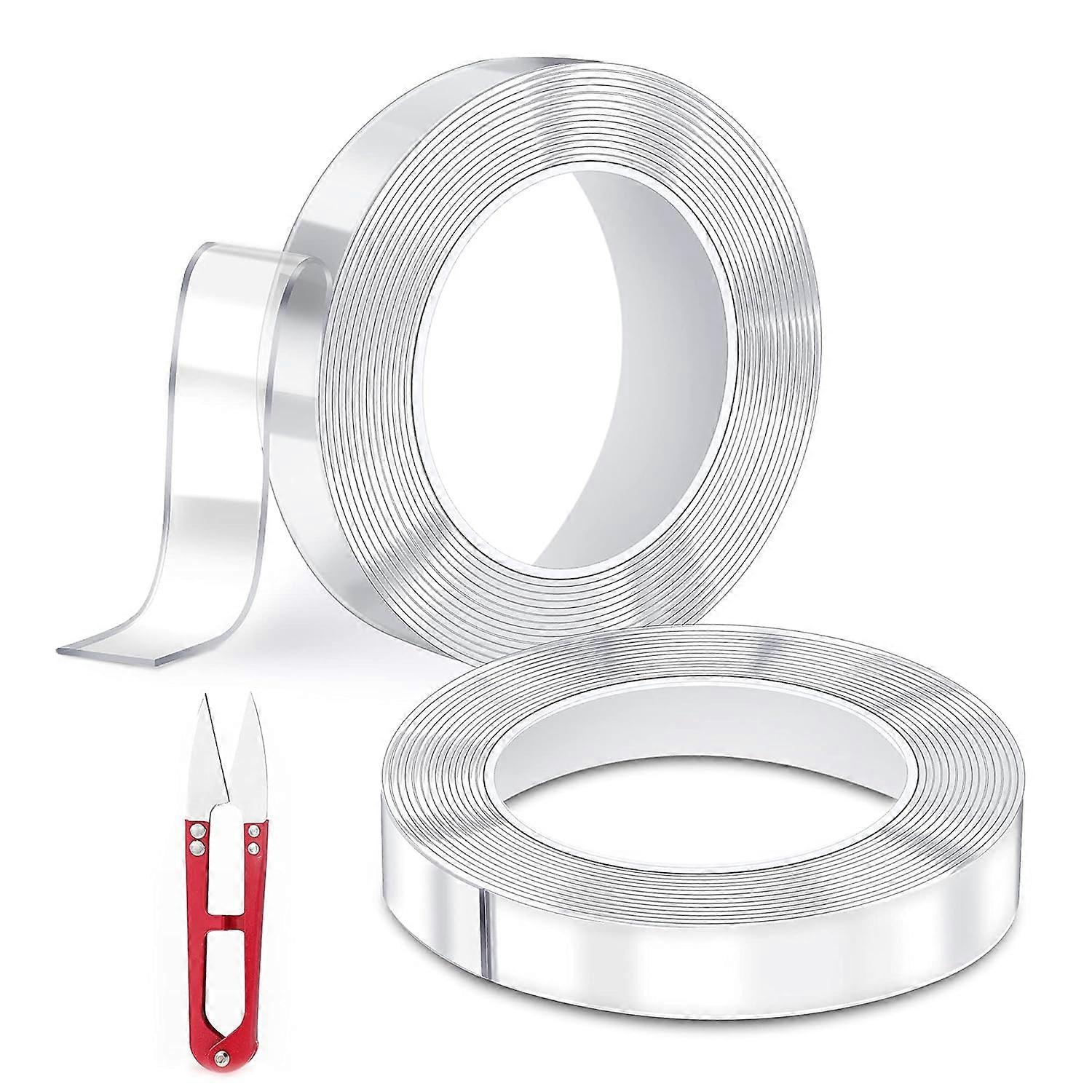 Double Sided Transparent Adhesive Tape, Washable, Reusable, and Traceless