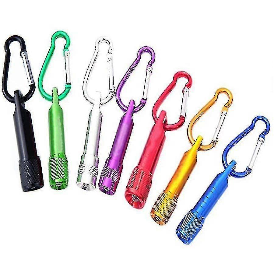 7-pack Keychain Flashlights With Carabiner, Portable Mini Led Torch Lights For Outdoor Activities And Parties