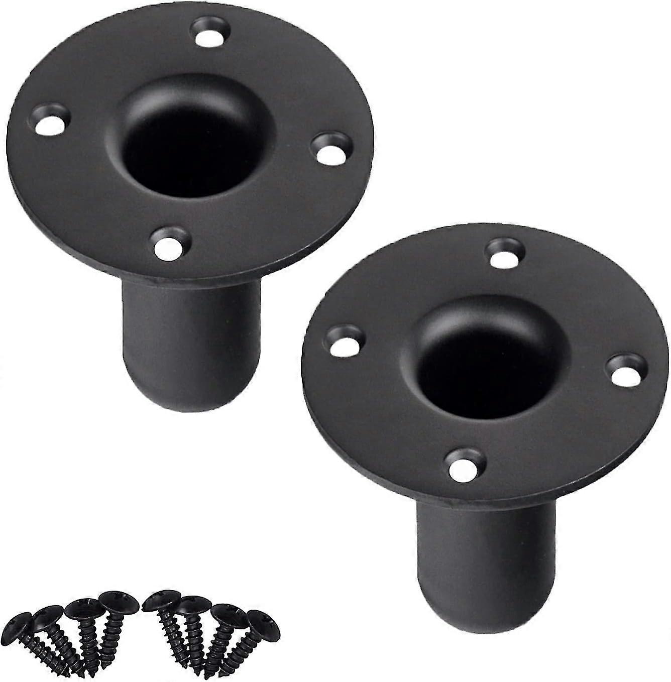 Speaker Stand Top Cap, Metal Speaker Cabinet Pole Mount, Pa/dj Tripod Speaker Stand Mount Adapter 107x84mm (2 Pack Black) [JKW]