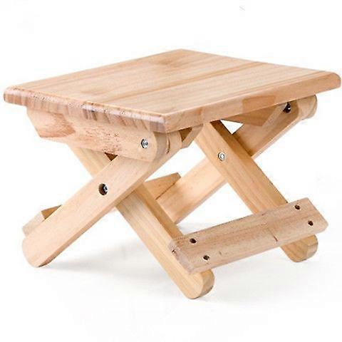 Solid Wood Folded Stool Simple Household Shoes Changing Stool (wood Color-1pcs)