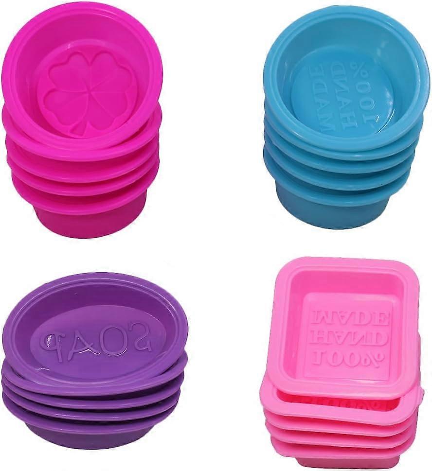 Silikone sæbefremstillingsforme - firkantet oval rund form - cupcake muffin sød bageform - DIY hjemmelavet håndværk - fødevarekvalitet