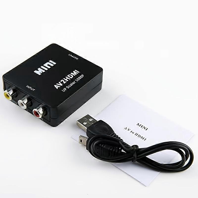 RCA, AV To Converter With HDMl Cable Converter Adapter Supporting PAL/NTSC For TV/PC/ PS3/ STB/Xbox VHS/VCR/Blue-Ray DVD Players