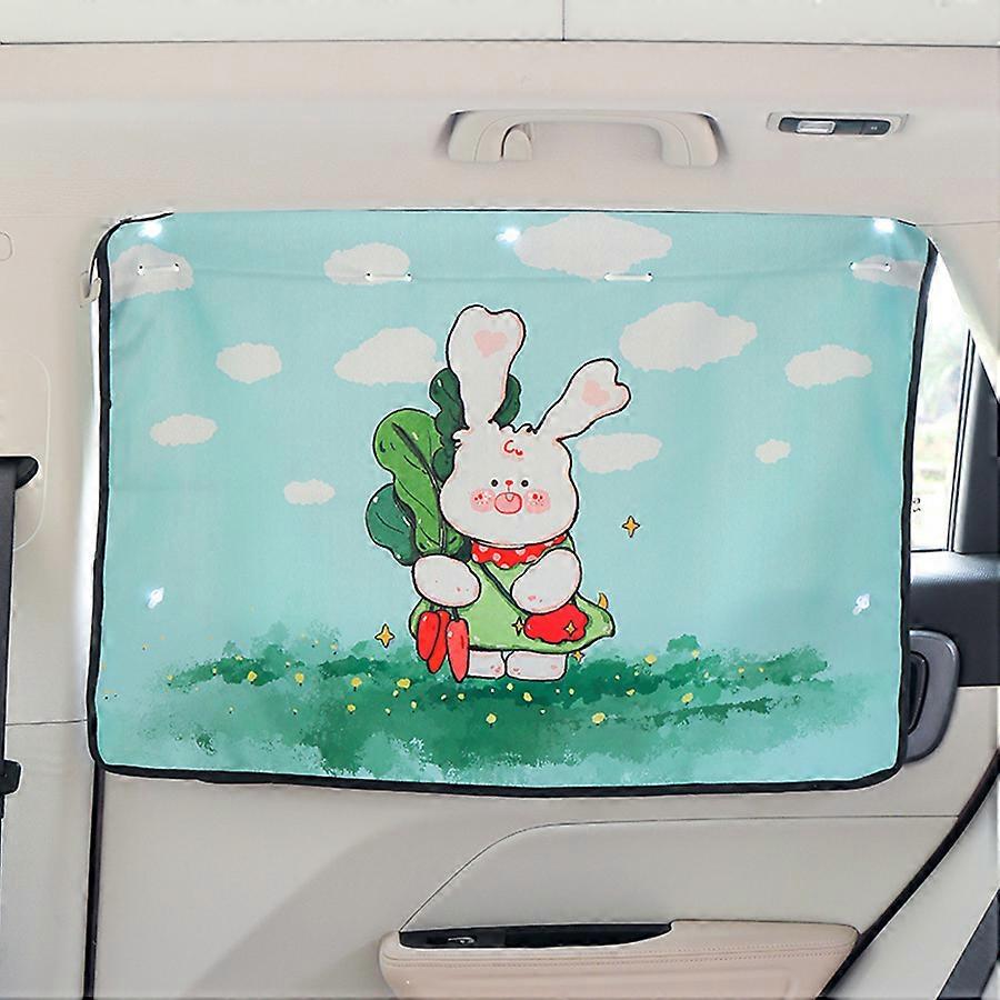 "No-Lining Needed" Adorable Car Sunshade With Suction Cups - Uv Protection & Privacy Curtain For Side Windows, Knit Polyester
