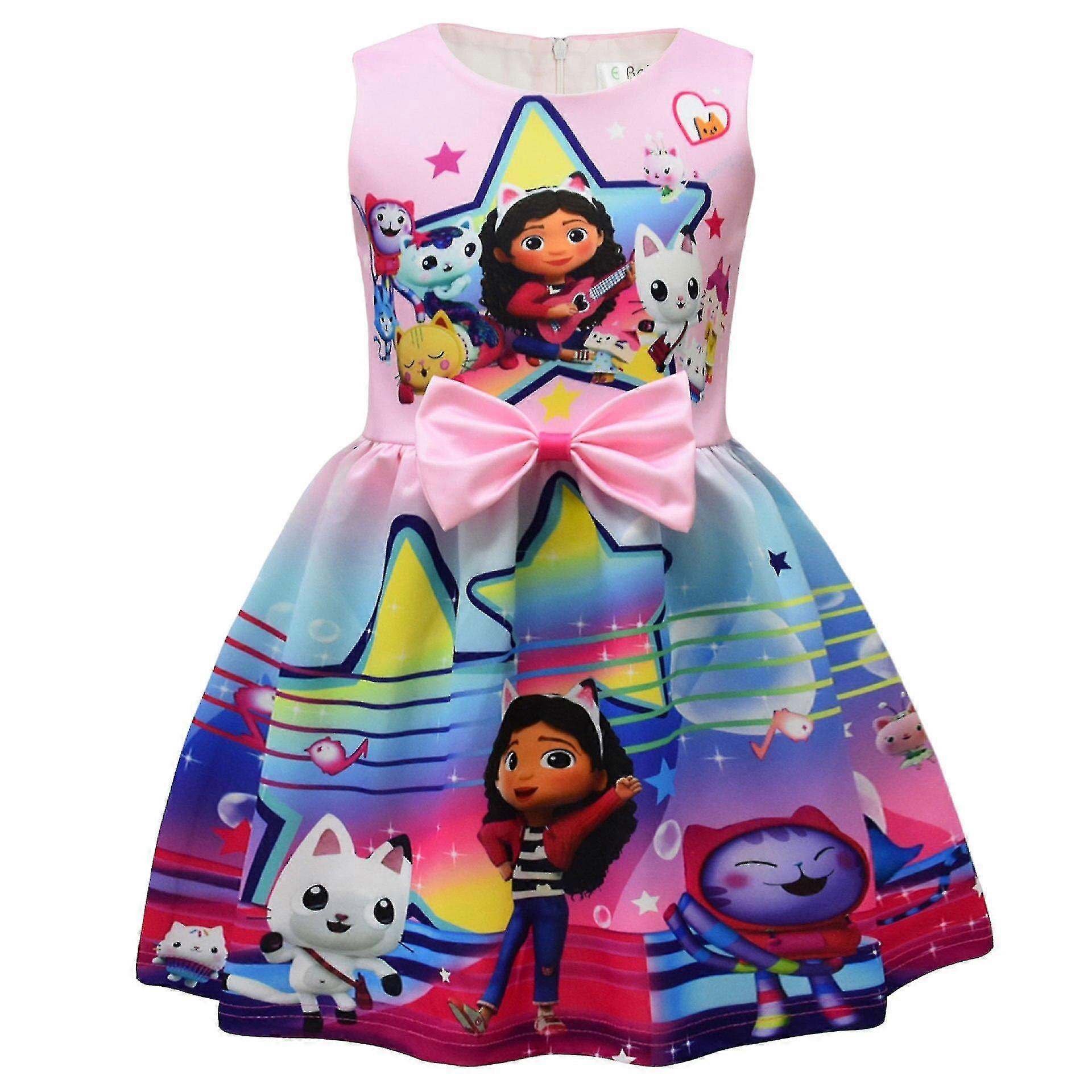 gabby birthday dress Cat Girl Cats Cartoon Dress Costumes Kids Summer Sleeveless Vestido Strap Bow Princess Dress Wedding Party Birthday Gift Clothing Fruugo UK photo shoots Sleeve Type_Short Sleeve Long Beaded A-Line Prom Size:US 26W