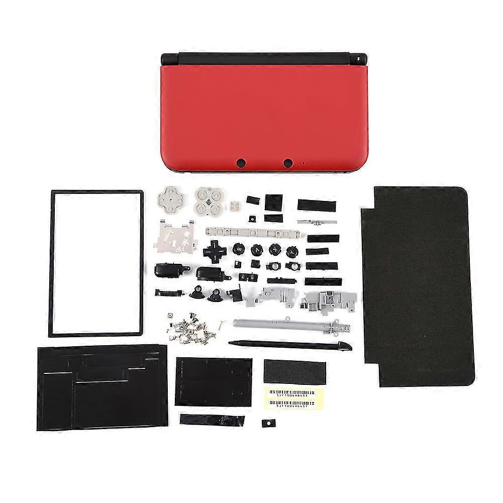 Red Full Housing Case Cover Shell Repair Parts Complete Replacement Kit for Nintendo 3DS XL