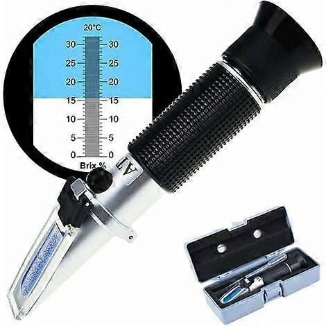 Refractometer for sugar content, 0-32 Brix, for measuring sugar content, ATC handheld refractometer for winemakers wine beer fruit etc.