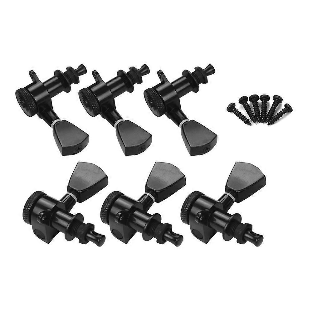 6 Pieces 3L 3R Guitar String Tuning Pegs Locking Tuners Machine Heads Knobs with Mounting Screws and Ferrules