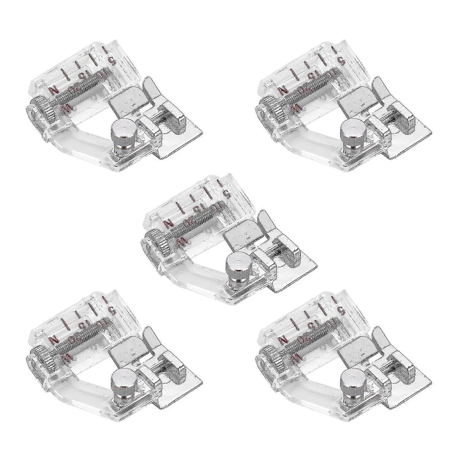 5PCS Stainless Steel Bias Binding Foot with Portable Adjustable Width