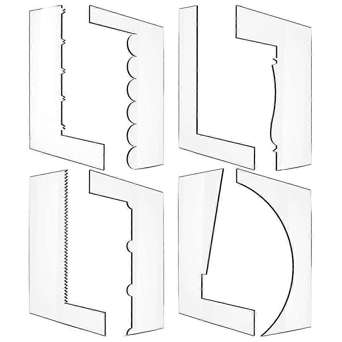 Acrylic Cake Scraper 8pcs/Set, Smoother Edge Side Tools Scrape Diy