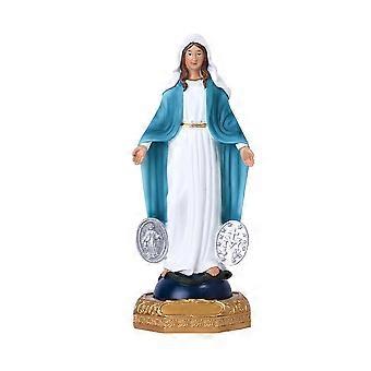 Silver Medal Stall Hands Virgin Mary Figurine Sculpture Statue for Home Desktop Decoration Handicraft Bookshelf Ornaments