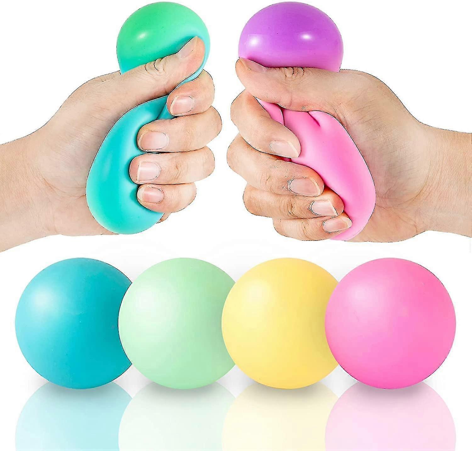 Color Changing Stress Balls 4-pack - Soft Rainbow Stress Balls Relax, Relieve Anxiety Stress Toys