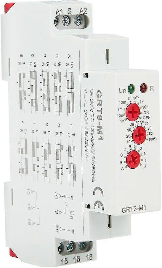 Multifunctional Delay - GRT8-M1 Multifunctional Delay Relay with 10 Functions DIN Rail Mount AC/DC 12V~240V