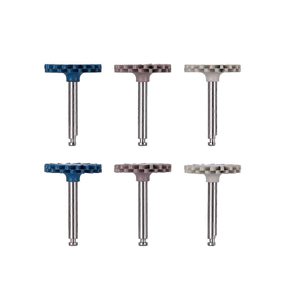 6Pcs/Set Dental Rubber Polisher Composite Resin Polishing Diamond System RA Disc Kit 14mm Wheel Spi