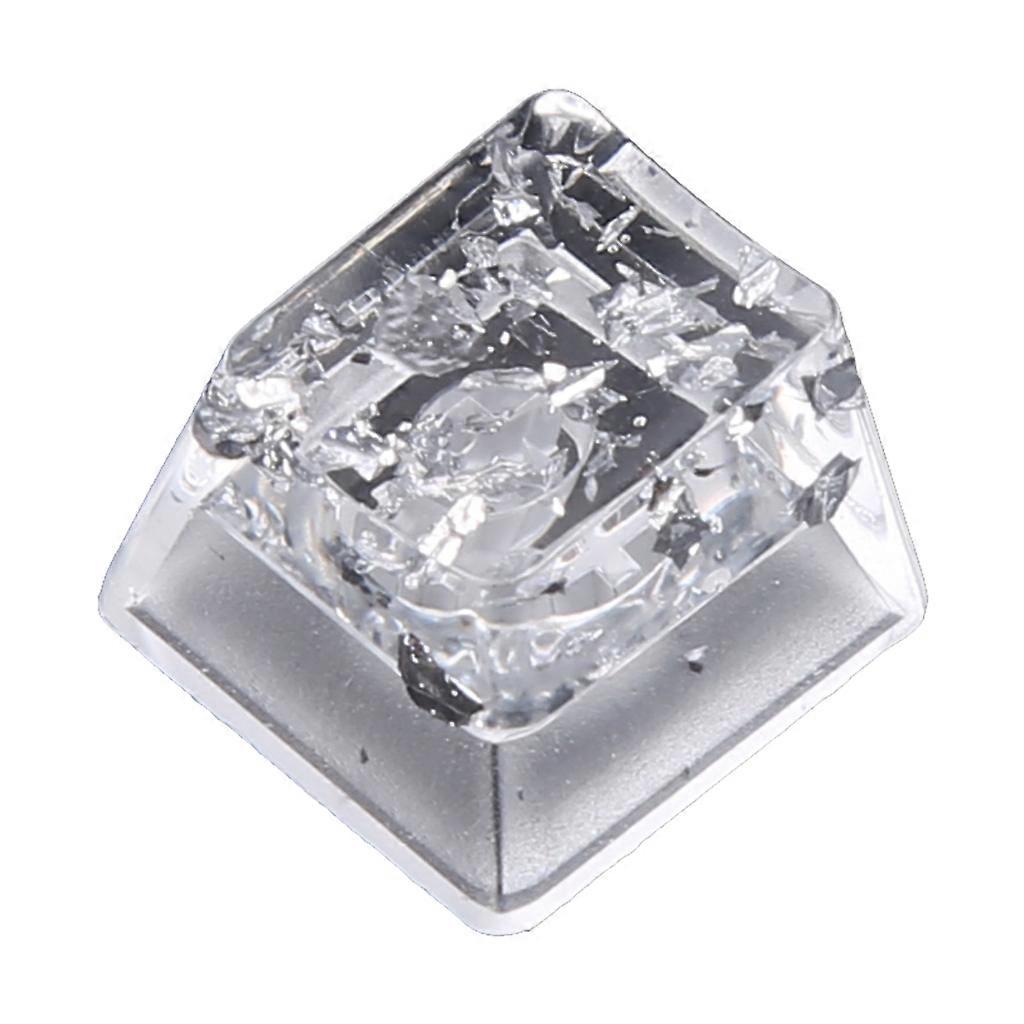 Customized Resin Keycaps OEM R4 For Mechanical Keyboard Transparent Silver Foil