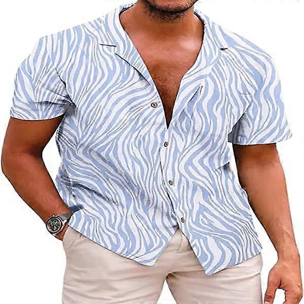 Bomull lin med herretrykk button down skjorte