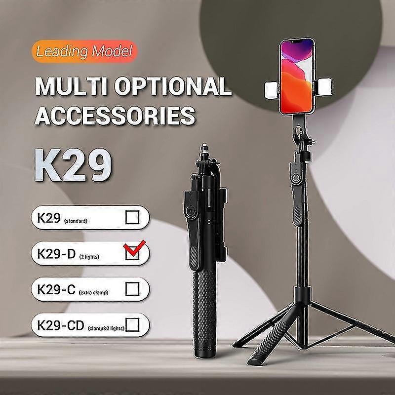 2.15 מטר מוט סלפי Bluetooth נייד K29 סוגר חצובה מוט סלפי