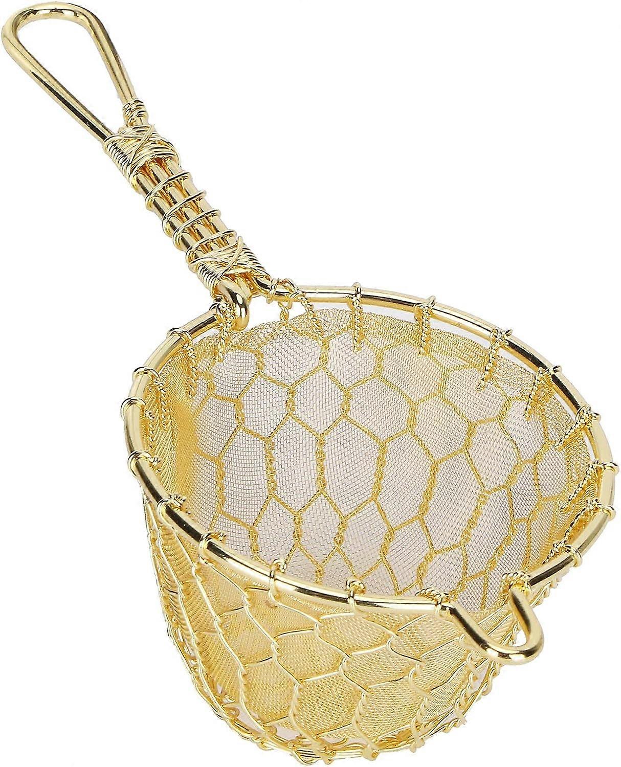 Copper Tea Infuser with Long Handle,Strainer Reusable Loose Leaf Teapot Filter for Tea Maker