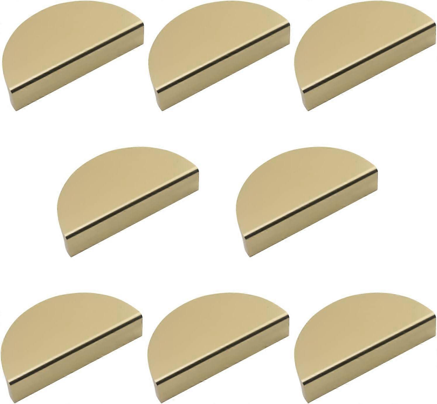 Half Moon Drawer Knobs, 8 Pieces Aluminum Alloy Cabinet Handles Semicircle Knobs Decorative Door Knobs (Gold)