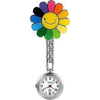 Montre gousset en acier inoxydable Montre analogique Quartz Infirmière Clip sur Montre De Revers Suspendu