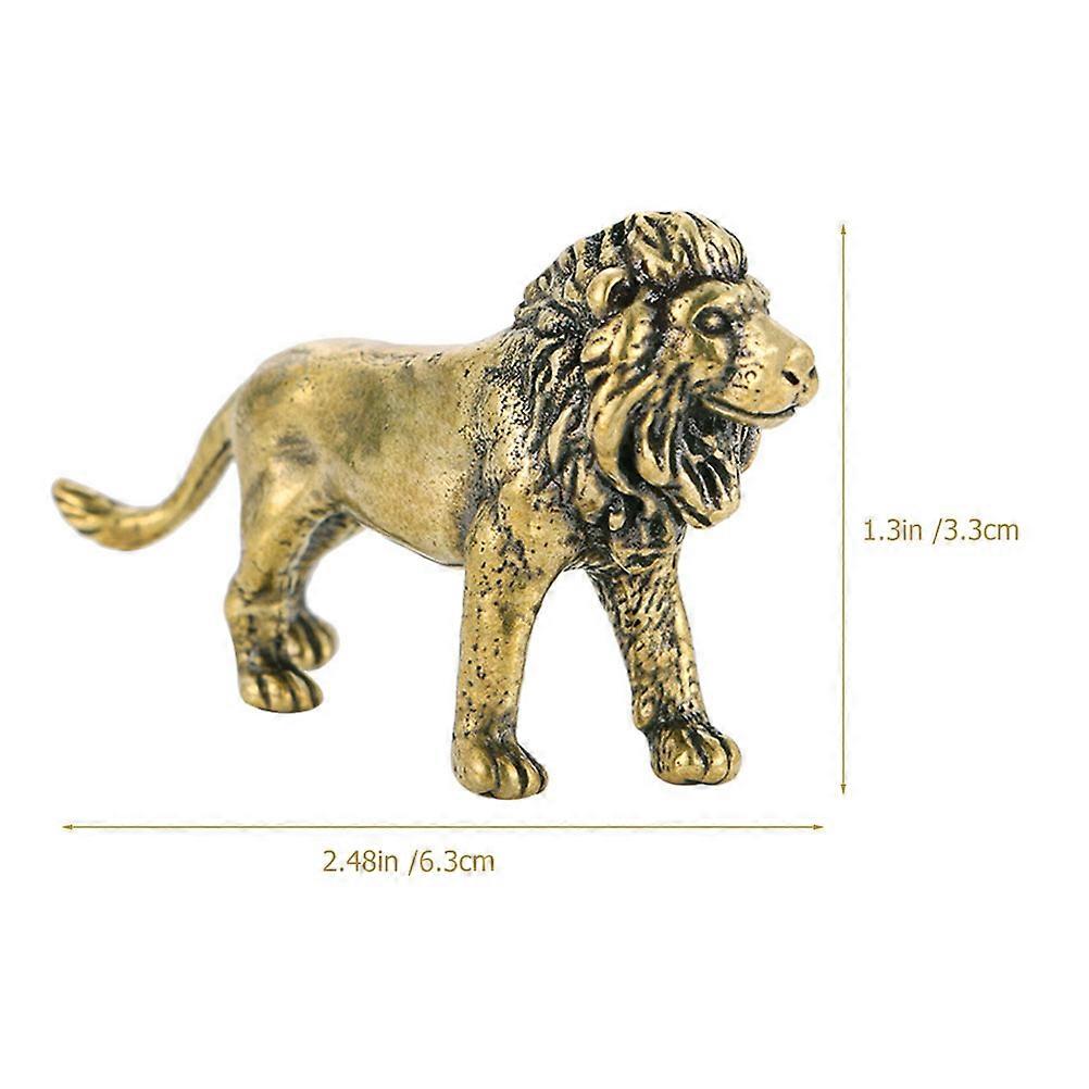 Realistic 7H Lion Walking Figurine - Polyresin Room Decor, Tan/Brown, 1lb