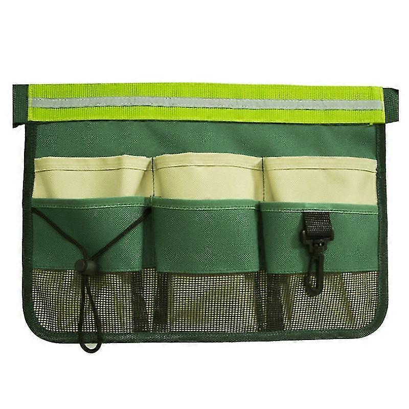 Gardening Tool Belt Waist Bag For Working Heavy Duty Oxford Tool Apron With 8 Pockets Of Different Sizes And Depth Black/green