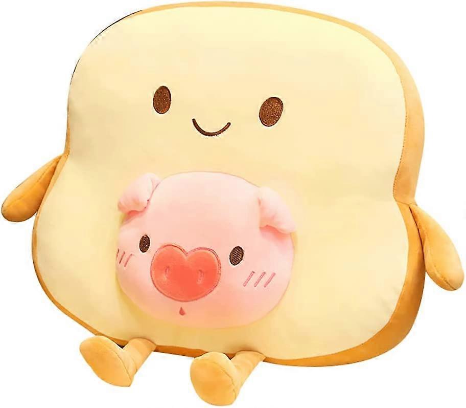 UBIUO Toast Bread Stuffed Pillow 17.7" Funny Toast Sliced Food Plush French Baguette Shape Hugging Pillow, Fluffy Soft Bread Sofa Cushion with Kawaii 
