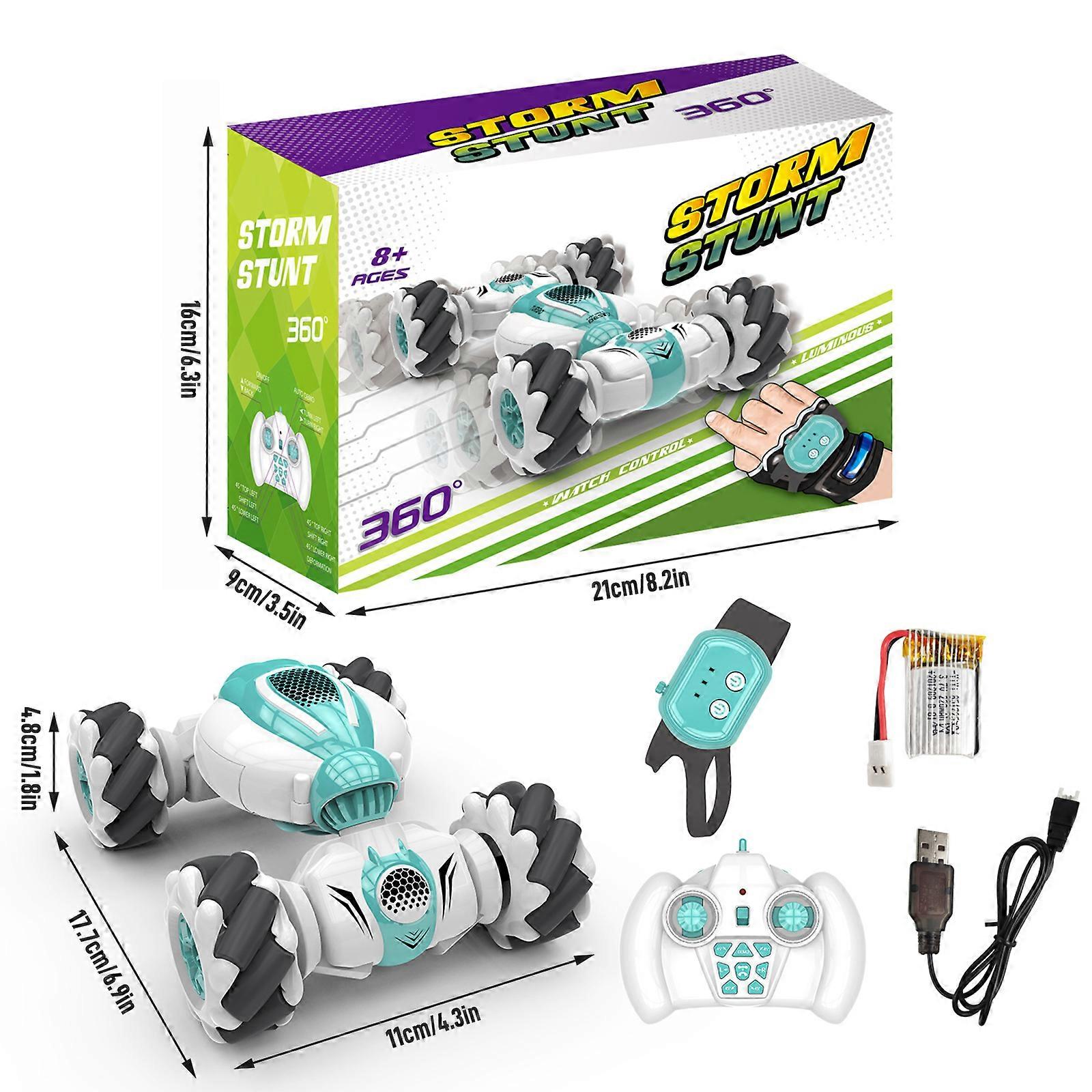 RC Stunt Car, 2.4GHz 4WD Remote Control Gesture Sensor Toy , Double Sided Rotating Off Road Vehicle 360 Flips