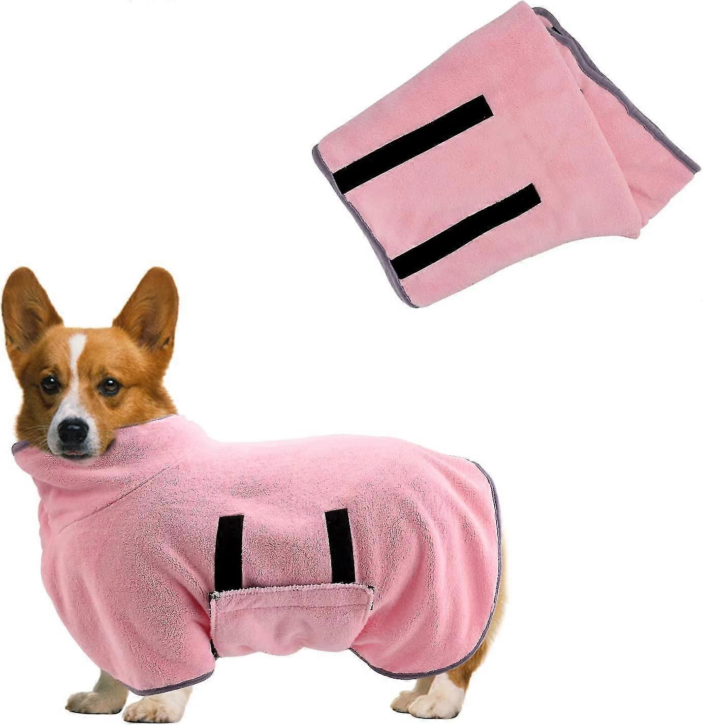 Dog Drying Coat,dog Bathrobe Towel,super Absorbent Pet Dog Drying Towel Soft Adjustable Puppy Bathrobe
