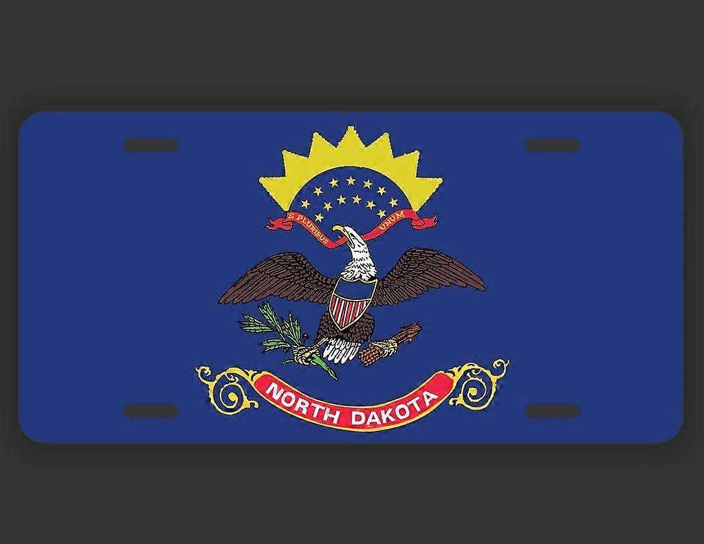 Βόρεια Ντακότα State Flag Πινακίδα Tag Vanity Novelty Metal | UV τυπωμένο μέταλλο | 6 επί 12 ίντσες | Car Truck RV Trailer Wall Shop Man Cave |