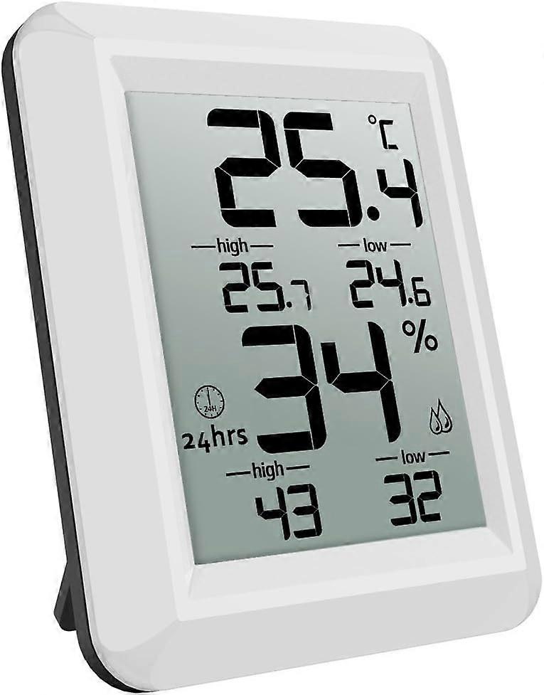 Digital Indoor Thermo Hygrometer with LCD Displays, High/Low Records, and Switch - Monitor Temperature and Humidity with Accuracy and Ease