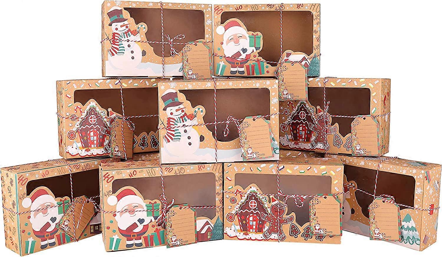 12pcs Xmas&Christmas Eve Cookie Boxes Cake Boxes,Cupcake Boxes (D-583-A)