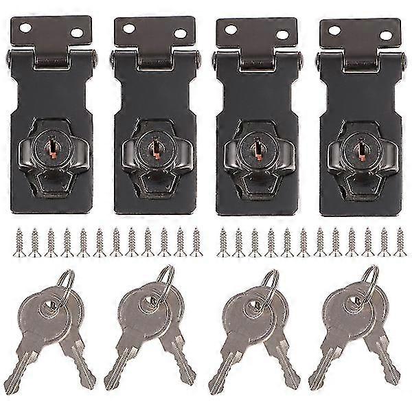 4pcs 90 Degree Keyed Hasp Locks Useful Wardrobe Door Knob Keyed Locked Hasp