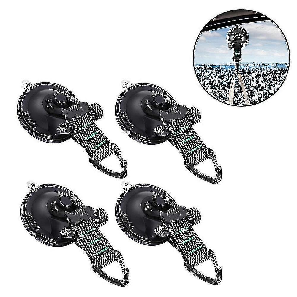 4 Pieces Suction Cup Anchor With Hooks For Camping Tarp Accessory As Car Side Awning