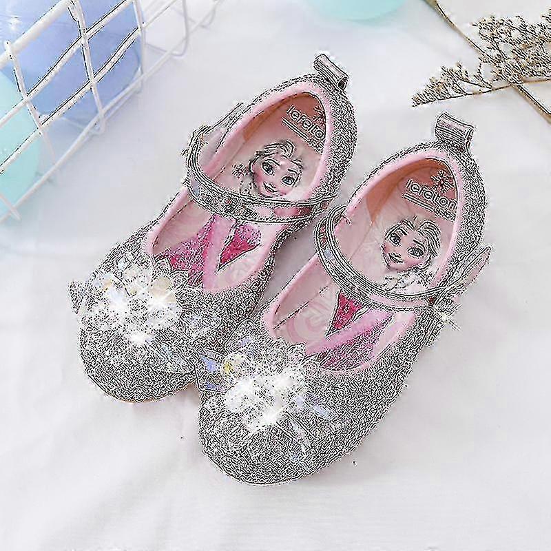 2023 Frozen Elsa Sandals Girls Shoes Princess Dance Shoes For Baby Girls Fashion Non-slip Crystal Shoes Sandals For Girl