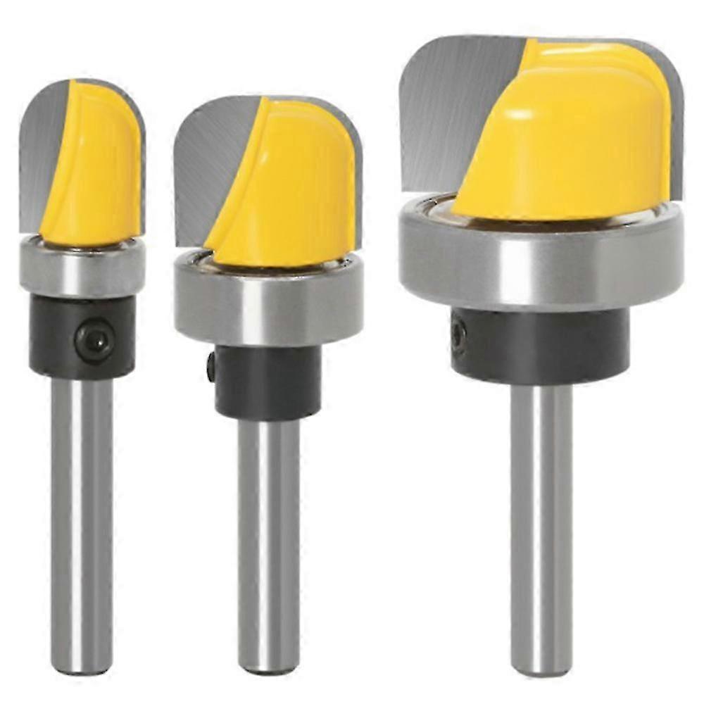 3Pcs 1/4 Inch Bowl & Tray Template Router Bit Two Flute Milling Cutter Diameter 3/4Inch/5/16Inch/1-