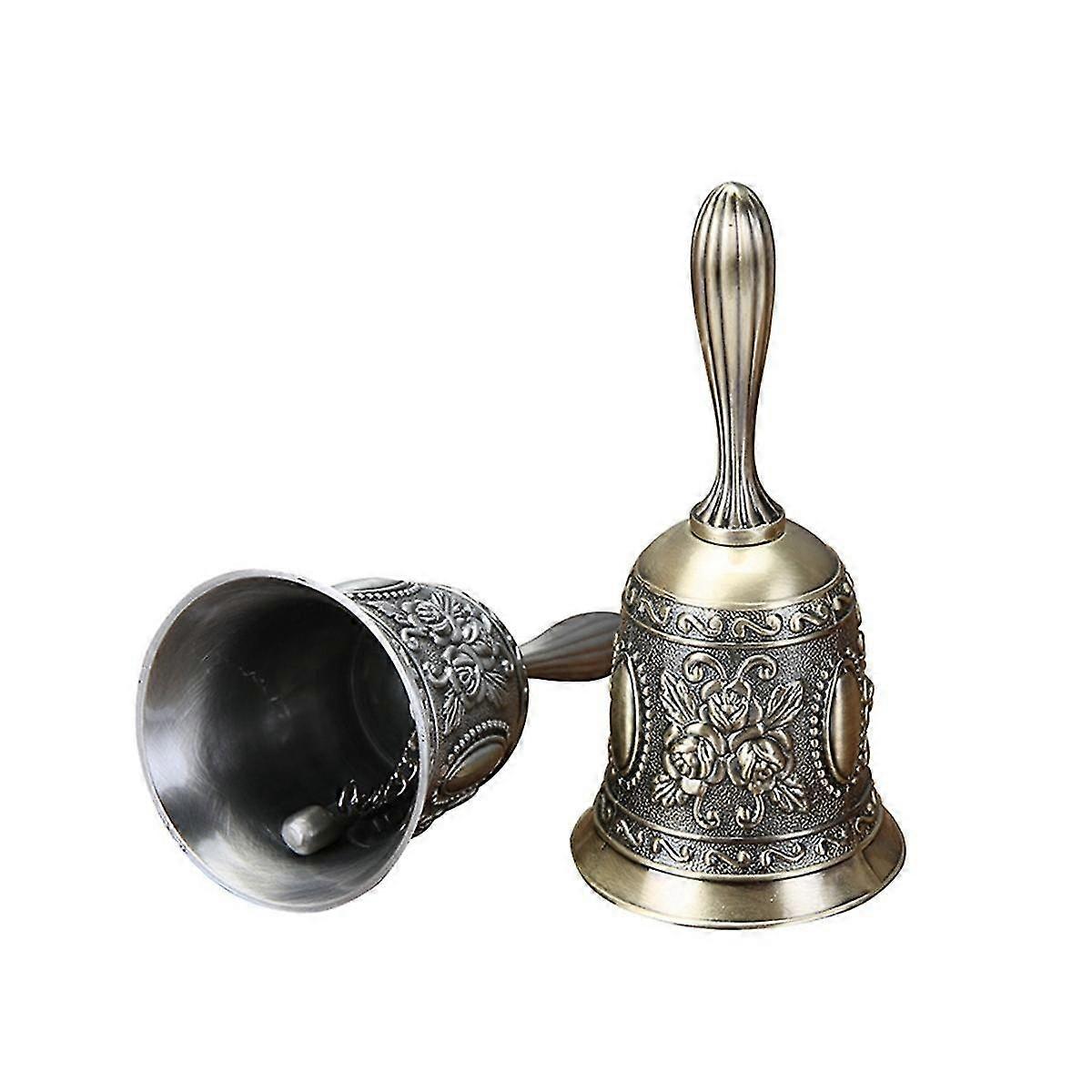 2er-Pack Handglocke, Metail Dinner Bell Hochzeit, Service Bell Call, Vintage Bell