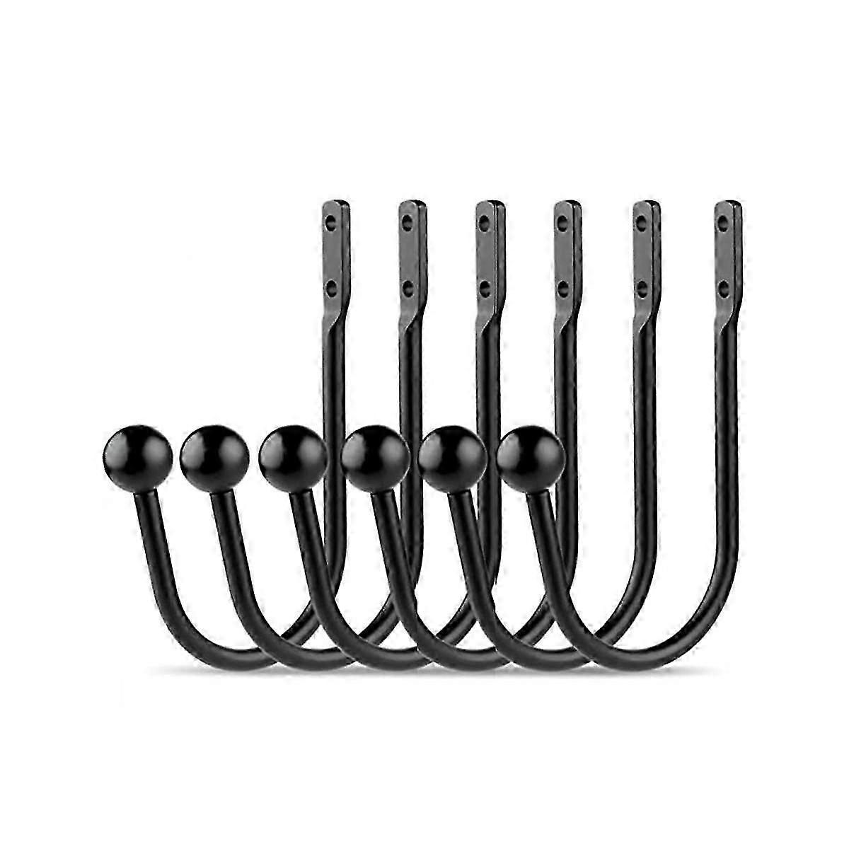 6pcs Curtain Holdback Hooks Wall Mounted Curtain Tieback Hook Decorative Window Curtain Holdbacks D