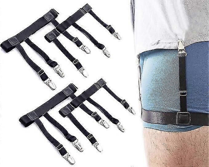 Gömlek Tutucu Gömleklik Erkek 2 Çift (4 Adet) - Pantolon Siyah Üzerinde Gömlek Tutun