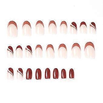 24pcs medio unghie finte affascinante Com colla modelli