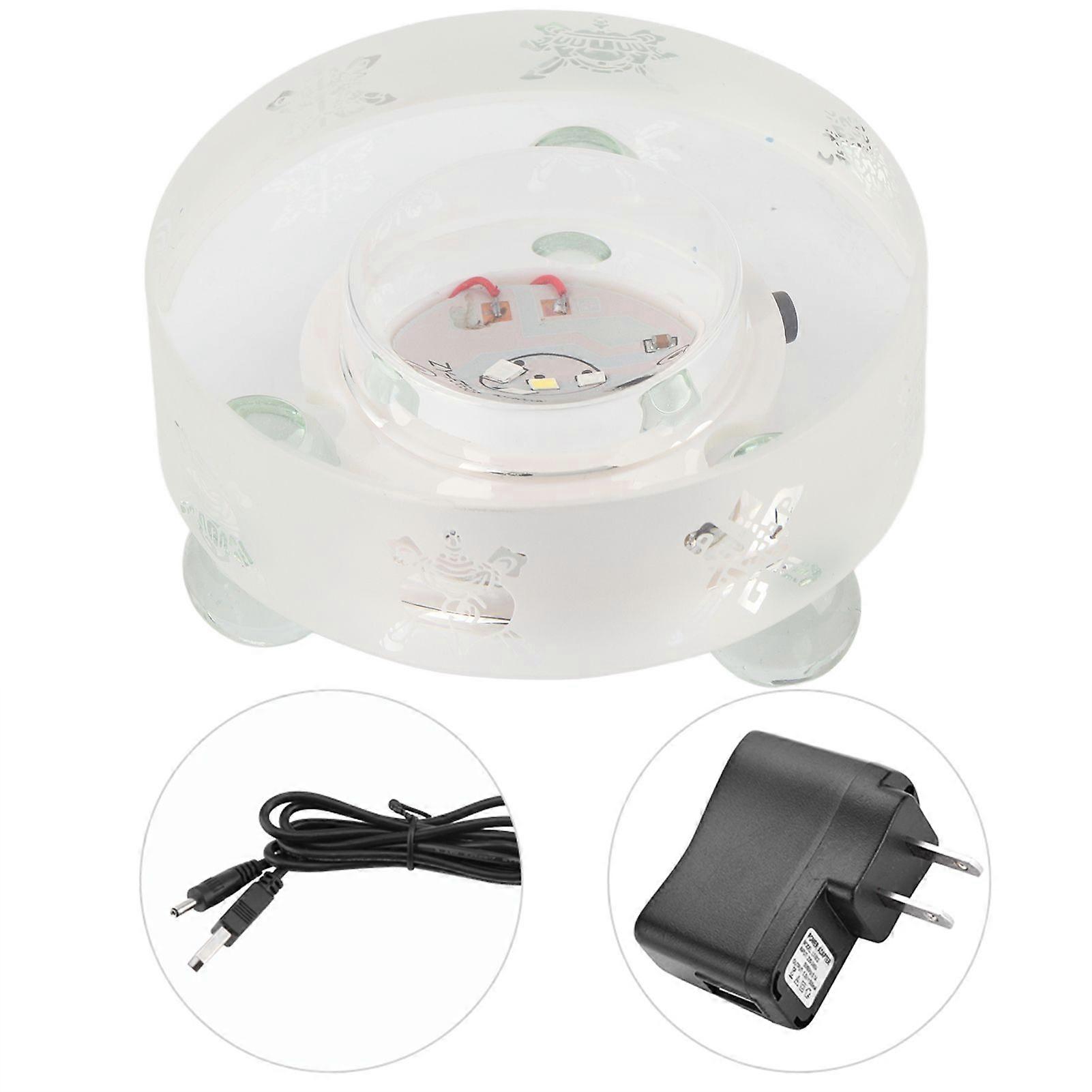 Beautiful Pattern Mini Crystal LED Light Base Buddha Display Stand Holder Home Decor