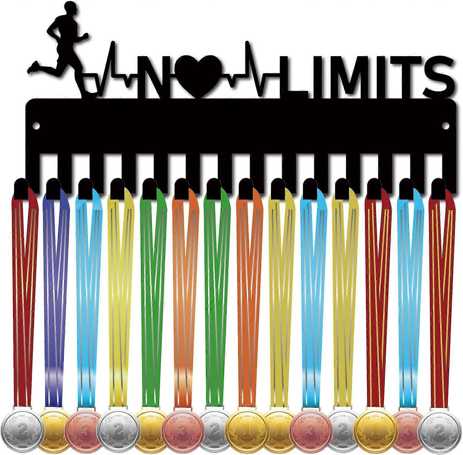 No Limits Medals Holders Medal Display Hanger Small Medal Rack Organizer Metal Iron Ribbon Display Shelf Stand Frame Decor Wall Mounted Hanging for Ov