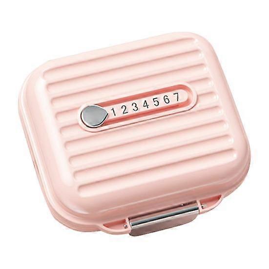 Weekly Compartmented Pill Box with Lid Design 7 Compartments Lock Transparent Dustproof Moisture-proof Outdoor