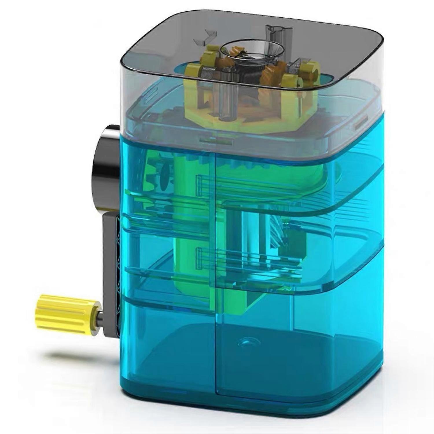 Manual Pencil Sharpener Automatic Pen Feeding Hand Cranking Clear Structure Plastic Metal Portable P