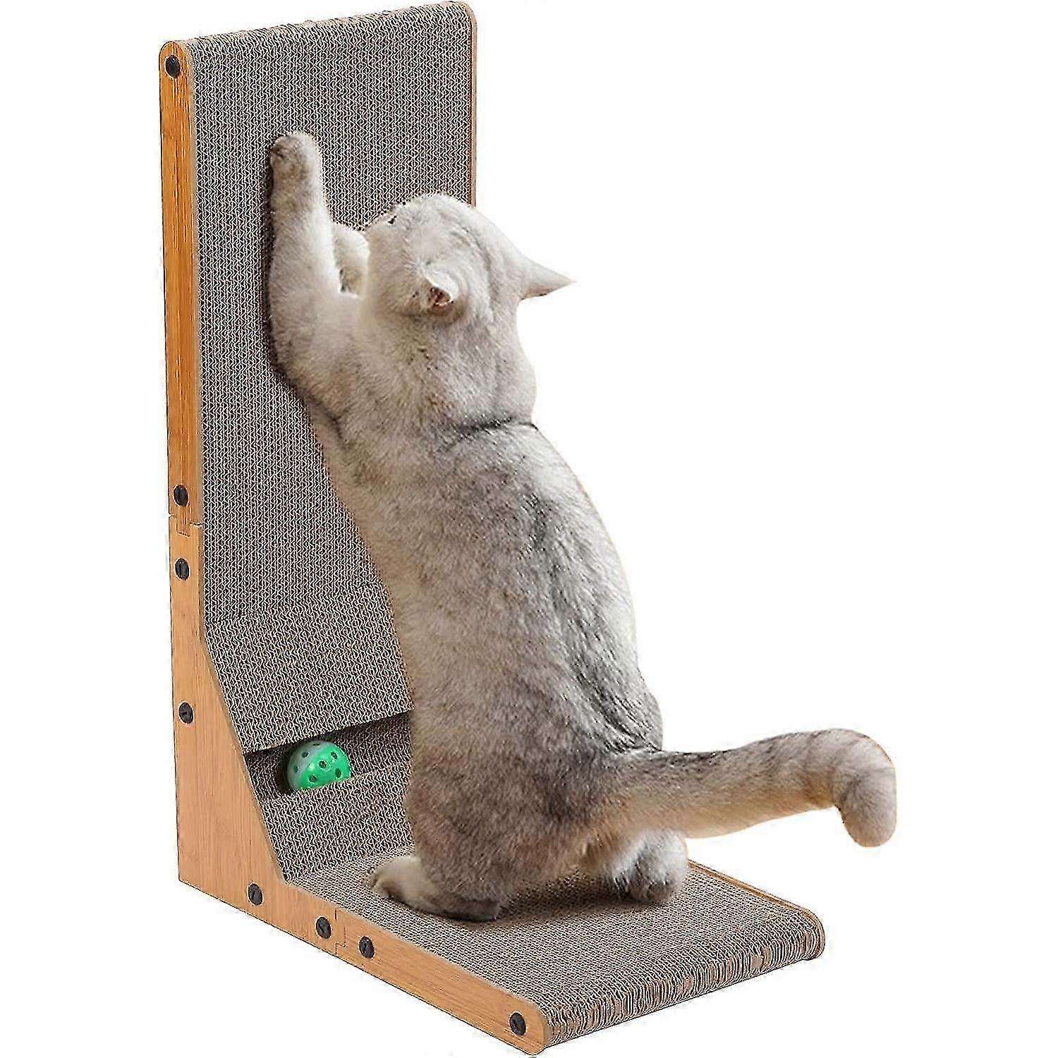 L Shape Cat Scratcher, Wall Mounted Scratching Board for Cats fast